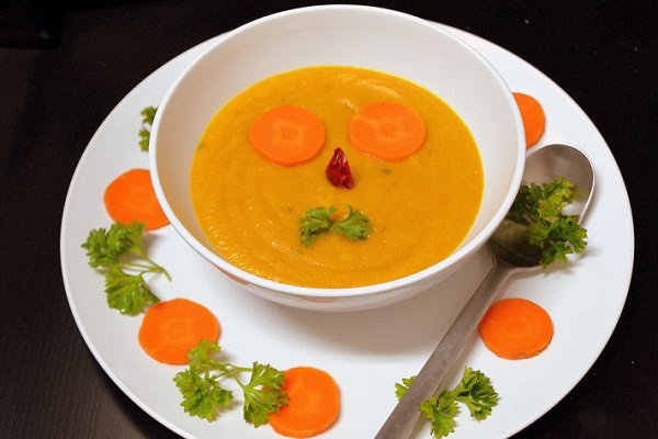 Суп-пюре из тыквы и моркови для детей